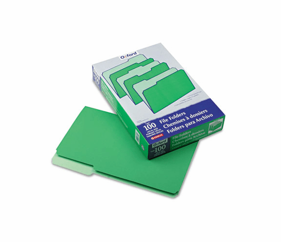 ESS15313BGR Two-Tone File Folders, 1/3 Cut Top Tab, Legal, Green/Light Green, 100/Box By ESSELTE PENDAFLEX CORP.