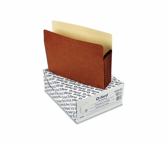 ESS1534GOX 5 1/4 Inch Expansion File Pocket, Manila/Red Fiber, Letter, 10/Box By ESSELTE PENDAFLEX CORP.
