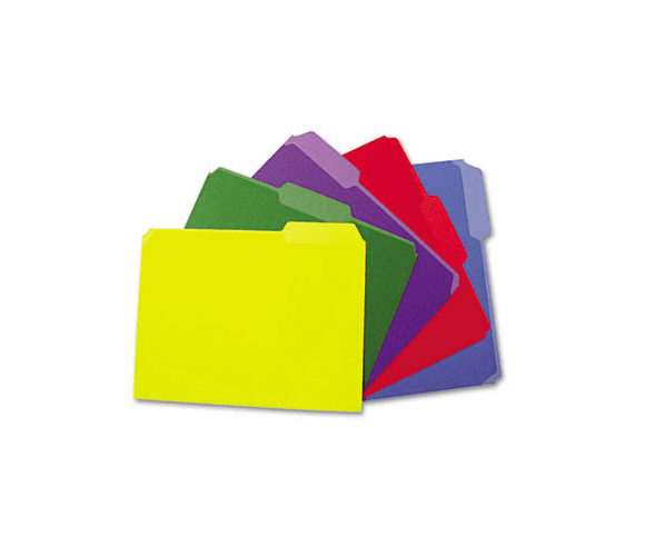 ESS16106 Evidence WaterShed File Folders, 1/3 Cut Top Tab, Letter, Five Colors, 100/Box By AMPAD/DIV. OF AMERCN PD&PPR