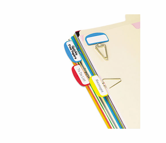ESS18651 PileSmart Label Clip File Organizers, Blue/Red/Yellow, 12/Pack By ESSELTE PENDAFLEX CORP.