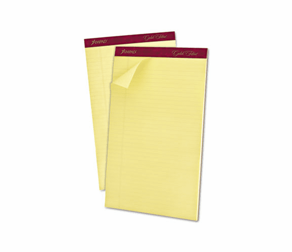 ESS20030 Gold Fibre Writing Pads, Legal/Wide Ruled, Legal, Canary, 50-Sheet Pads, Dozen By AMPAD/DIV. OF AMERCN PD&PPR
