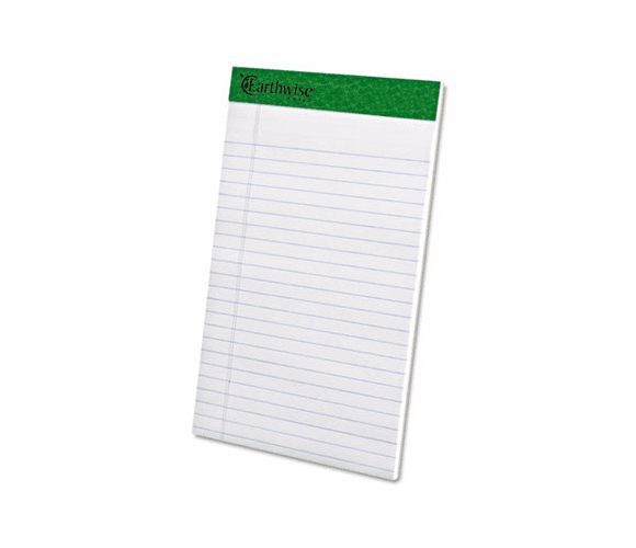 ESS20152 Earthwise 100% Recycled Perforated Pads, Jr. Legal Rule, 5 x 8, White, 12/Pack By AMPAD/DIV. OF AMERCN PD&PPR