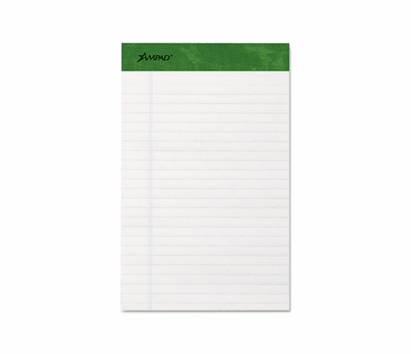 ESS20154 Evidence Recycled Pads, Jr. Legal/Margin Rule, 5 x 8, WE, 50-Sheet Pads, Dozen By AMPAD/DIV. OF AMERCN PD&PPR