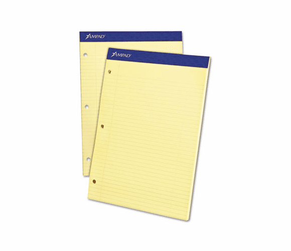 ESS20223 Evidence Pad, Dual College/Med Ruled, 8-1/2 x 11-3/4, Canary, 100 Sheets By AMPAD/DIV. OF AMERCN PD&PPR