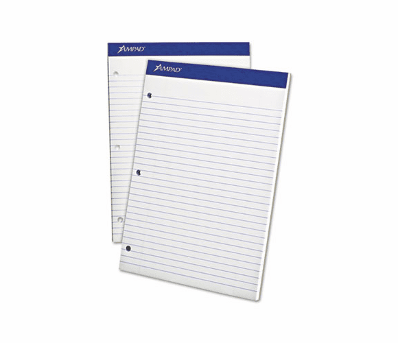 ESS20244 Evidence Dual Ruled Pad, Legal/Wide Rule, 8-1/2 x 11-3/4, White, 100 Sheets By AMPAD/DIV. OF AMERCN PD&PPR