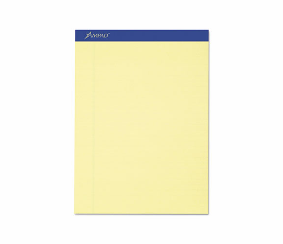 ESS20270 Evidence Recycled Perf Top Pads, Lgl/Wide Rule, Ltr, Canary, 50-Sheet, Dozen By AMPAD/DIV. OF AMERCN PD&PPR