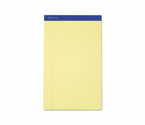ESS20280 Evidence Recycled Perf Top, Lgl/Margin Rule, Lgl, Canary, 50-Sheet Pad, Dozen By AMPAD/DIV. OF AMERCN PD&PPR