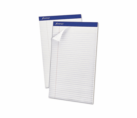 ESS20330 Evidence Perf Top, Legal Rule, Lgl, White, 50-Sheet Pads/Pack, Dozen By AMPAD/DIV. OF AMERCN PD&PPR