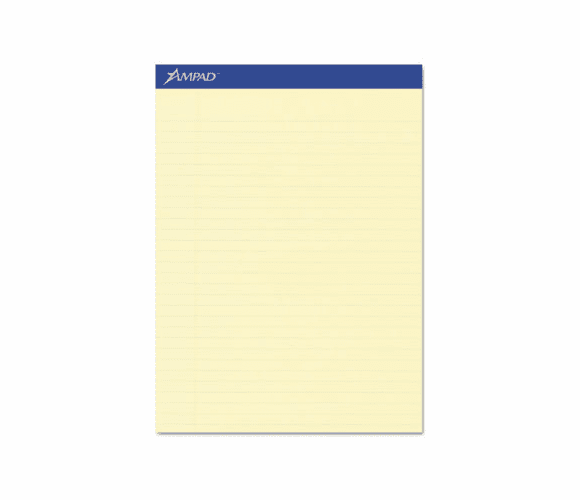 ESS20420 Evidence Pastels Pads, Legal/Wide Rule, Ltr, Canary, 50-Sheet Pads/Pack, Dozen By AMPAD/DIV. OF AMERCN PD&PPR