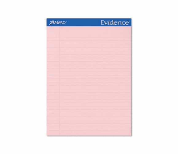 ESS20770 Evidence Pastels Pads, Lgl/Wide Rule, Ltr, Rose, 50-Sheet Pads/Pack, Dozen By AMPAD/DIV. OF AMERCN PD&PPR