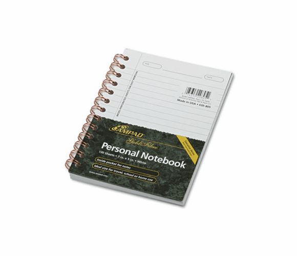 ESS20805 Gold Fibre Personal Notebook, College/Med Rule, 7 x 5, Designer Navy, 100 Sheet By AMPAD/DIV. OF AMERCN PD&PPR