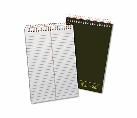 ESS20806 Gold Fibre Spiral Steno Book, Gregg Rule, 6 x 9, White/GN, 100 Sheets/Pad By AMPAD/DIV. OF AMERCN PD&PPR