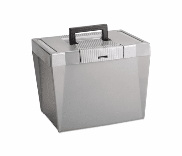 ESS20862 Portable File Storage Box, Letter, Plastic, 13 1/2 x 10 1/4 x 10 7/8, Steel Gray By ESSELTE PENDAFLEX CORP.