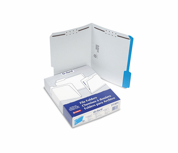 ESS21301 Folders with Embossed Fasteners, 1/3 Cut Top Tab, Letter, Blue, 50/Box By ESSELTE PENDAFLEX CORP.