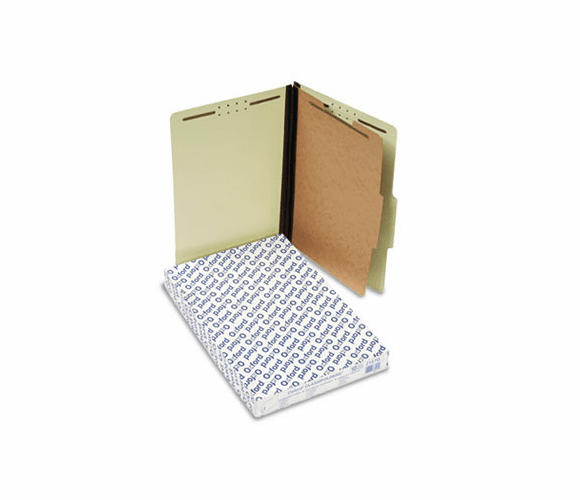 ESS2157G Pressboard Classification Folders, Legal, Four-Section, Light Green, 10/Box By ESSELTE PENDAFLEX CORP.