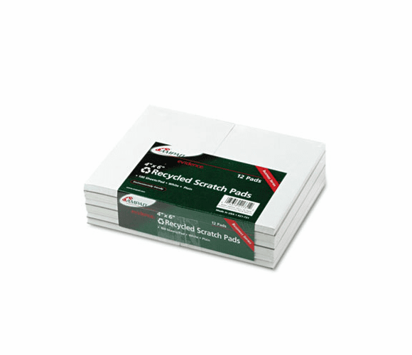 ESS21731 Recycled Scratch Pad Notebook, Unruled, 4 x 6, WE, 100-Sheet, Dozen By AMPAD/DIV. OF AMERCN PD&PPR