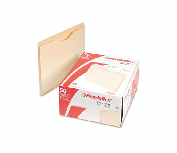 ESS22100 Double-Ply Tabbed File Jacket with One Inch Expansion, Letter, Manila, 50/Box By ESSELTE PENDAFLEX CORP.