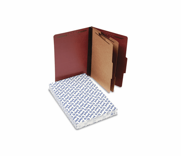 ESS2257R Pressboard Classification Folders, Legal, Six-Section, Red, 10/Box By ESSELTE PENDAFLEX CORP.