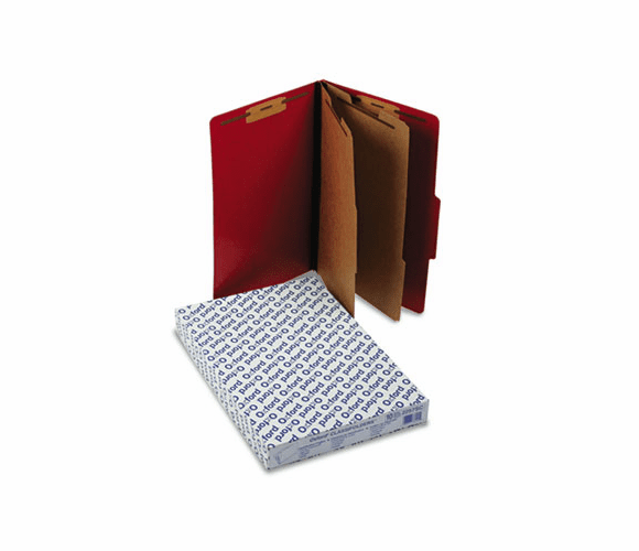 ESS2257SC Pressguard Classification Folders, Legal, Six-Section, Scarlet, 10/Box By ESSELTE PENDAFLEX CORP.