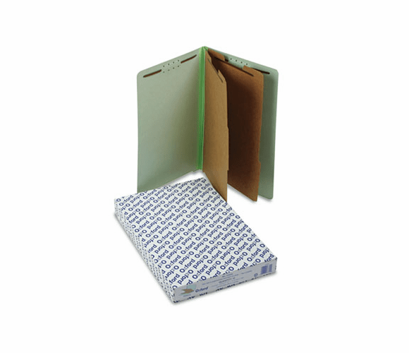 ESS23324 Extra-Hvy Pressboard End Tab Folders, Legal, Six-Section, Pale Green, 10/Box By ESSELTE PENDAFLEX CORP.