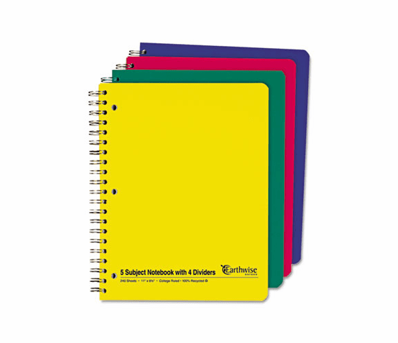 ESS25159 Multi-Subject Notebook, College/Medium Rule, Ltr, White, 240 Sheets By AMPAD/DIV. OF AMERCN PD&PPR