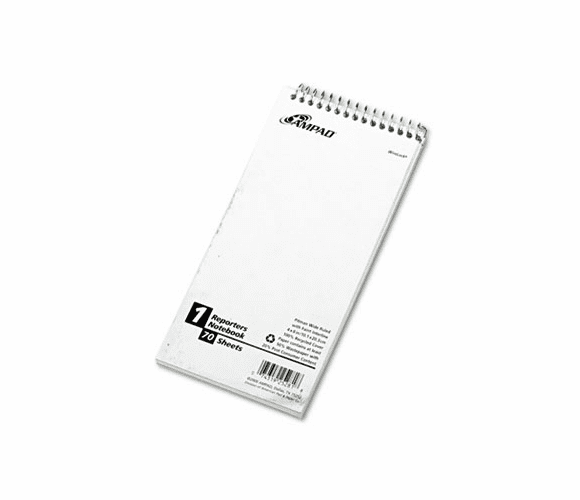 ESS25281 Envirotec Reporter Spiral Notebook, Pitman Rule, 4 x 8, White, 70 Sheets By AMPAD/DIV. OF AMERCN PD&PPR