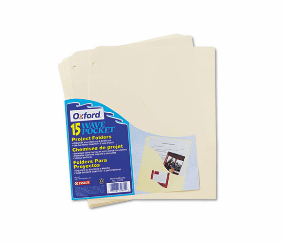 ESS31870 Slash Pocket Project Folders, Jacket, Letter, Manila, 15/Pack By ESSELTE PENDAFLEX CORP.