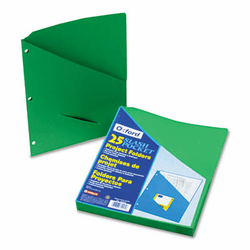 ESS32925 Essentials Slash Pocket Project Folders, Jacket, Letter, Green, 25/Pack By ESSELTE PENDAFLEX CORP.