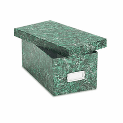 ESS39642 Reinforced Board Card File, Lift-Off Lid, Holds 1,200 4 x 6 Cards, Green Marble By ESSELTE PENDAFLEX CORP.