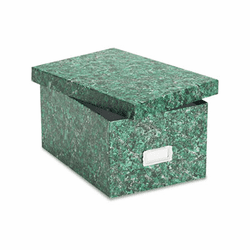 ESS39652 Reinforced Board Card File, Lift-Off Lid, Holds 1,200 5 x 8 Cards, Green Marble By ESSELTE PENDAFLEX CORP.