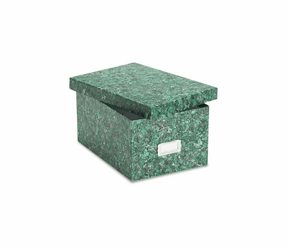 ESS39652 Reinforced Board Card File, Lift-Off Lid, Holds 1,200 5 x 8 Cards, Green Marble By ESSELTE PENDAFLEX CORP.