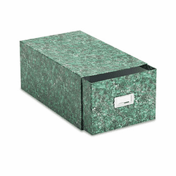 ESS39752 Reinforced Board Card File with Pull Drawer Holds 1500 5 x 8 Cards, Green Marble By ESSELTE PENDAFLEX CORP.