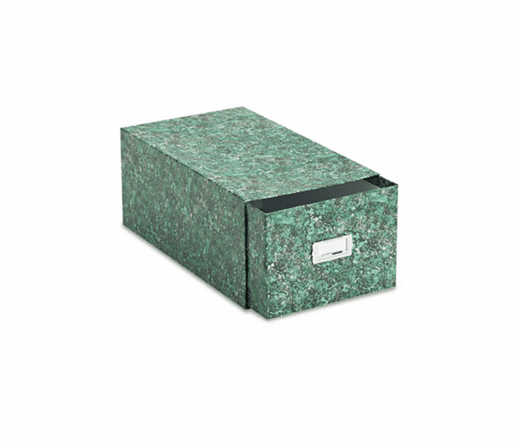 ESS39752 Reinforced Board Card File with Pull Drawer Holds 1500 5 x 8 Cards, Green Marble By ESSELTE PENDAFLEX CORP.