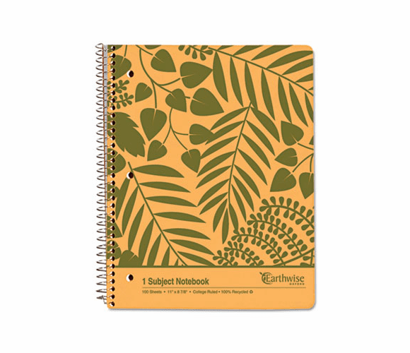 ESS40103 Envirotec Subject Notebook, College/Med Rule, 8-7/8 x 11, WE, 100 Sheets By AMPAD/DIV. OF AMERCN PD&PPR