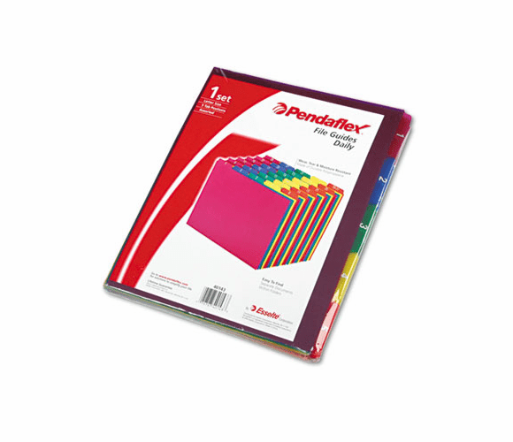 ESS40143 Top Tab File Guides, Daily, 1/5 Tab, Polypropylene, Letter, 31/Set By ESSELTE PENDAFLEX CORP.