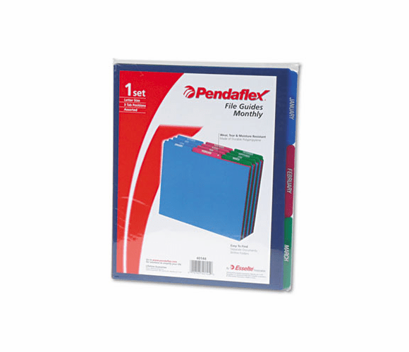 ESS40144 Top Tab File Guides, Monthly, 1/3 Tab, Polypropylene, Letter, 12/Set By ESSELTE PENDAFLEX CORP.