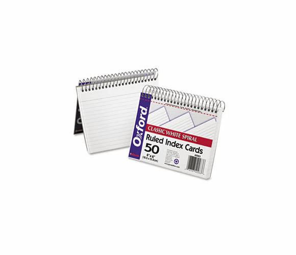 ESS40283 Spiral Index Cards, 4 x 6, 50 Cards, White By ESSELTE PENDAFLEX CORP.