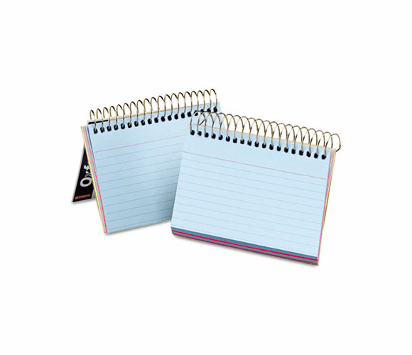 ESS40285 Spiral Index Cards, 3 x 5, 50 Cards, Assorted Colors By ESSELTE PENDAFLEX CORP.