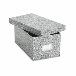 ESS40589 Reinforced Board Card File with Lift-Off Lid Holds 1200 4 x 6 Cards, Black/White By ESSELTE PENDAFLEX CORP.