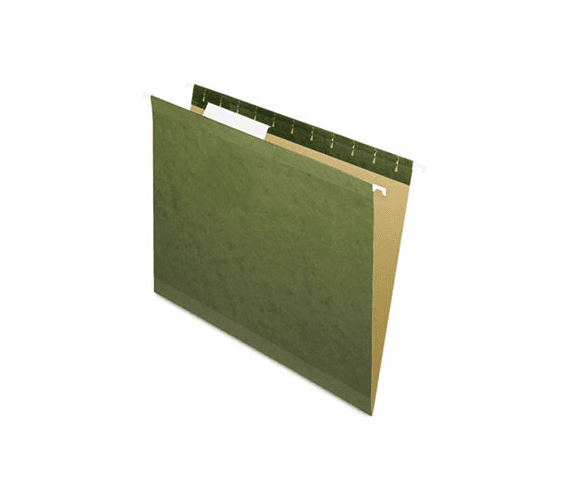 ESS415213 Reinforced Hanging File Folders, 1/3 Tab, Kraft, Letter, Standard Green, 25/Box By ESSELTE PENDAFLEX CORP.