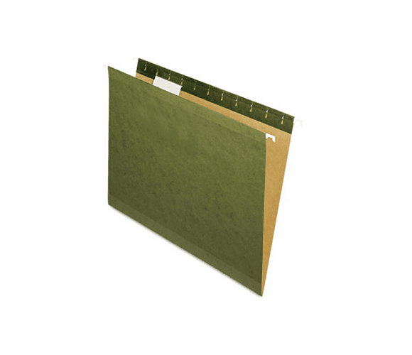 ESS415215 Reinforced Hanging File Folders, 1/5 Tab, Kraft, Letter, Standard Green, 25/Box By ESSELTE PENDAFLEX CORP.