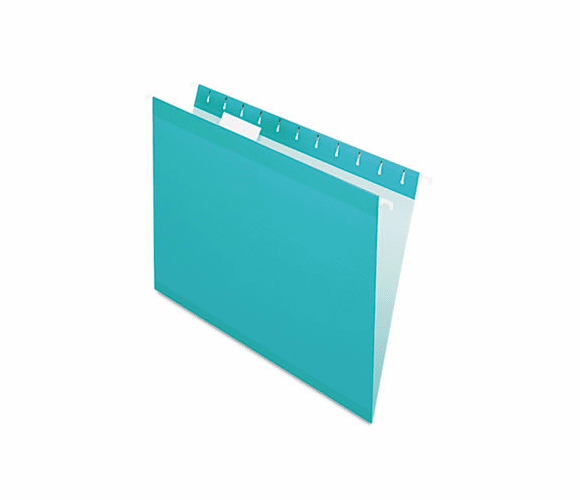 ESS415215AQU Reinforced Hanging File Folders, Letter, Aqua, 25/Box By ESSELTE PENDAFLEX CORP.