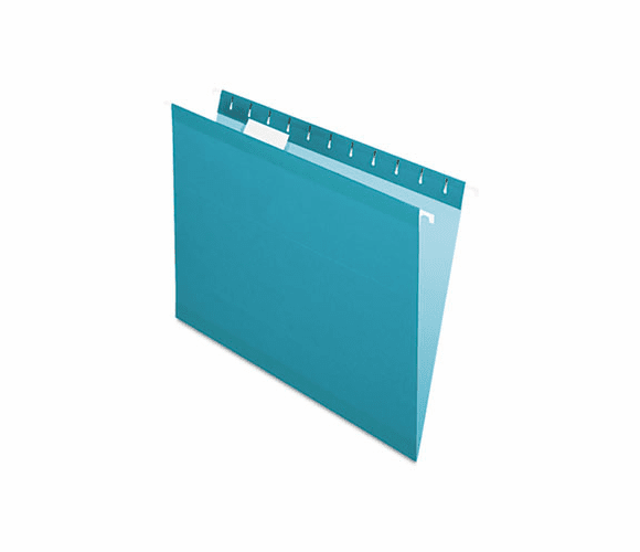ESS415215TEA Reinforced Hanging File Folders, Letter, Teal, 25/Box By ESSELTE PENDAFLEX CORP.