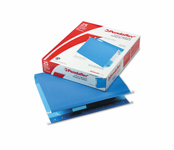 ESS4152X2BLU Reinforced 2" Extra Capacity Hanging Folders, Letter, Blue, 25/Box By ESSELTE PENDAFLEX CORP.