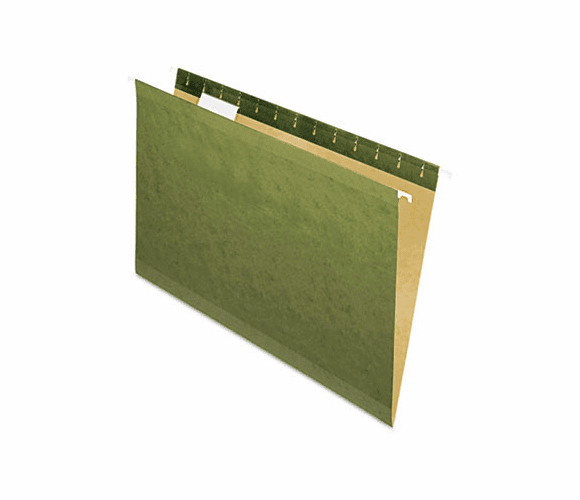 ESS4153 Reinforced Hanging File Folders, Untabbed, Kraft, Legal, Standard Green, 25/Box By ESSELTE PENDAFLEX CORP.