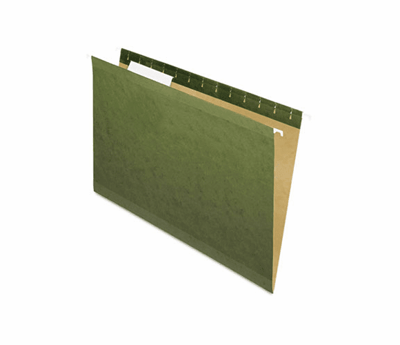 ESS415313 Reinforced Hanging File Folders, 1/3 Tab, Kraft, Legal, Standard Green, 25/Box By ESSELTE PENDAFLEX CORP.