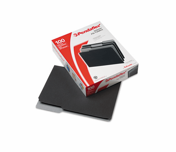 ESS421013BLA Interior File Folders, 1/3 Cut Top Tab, Letter, Black 100/Box By ESSELTE PENDAFLEX CORP.