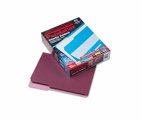 ESS421013BUR Interior File Folders, 1/3 Cut Top Tab, Letter, Burgundy, 100/Box By ESSELTE PENDAFLEX CORP.