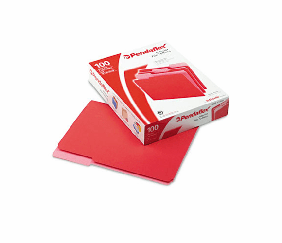ESS421013RED Interior File Folders, 1/3 Cut Top Tab, Letter, Red, 100/Box By ESSELTE PENDAFLEX CORP.