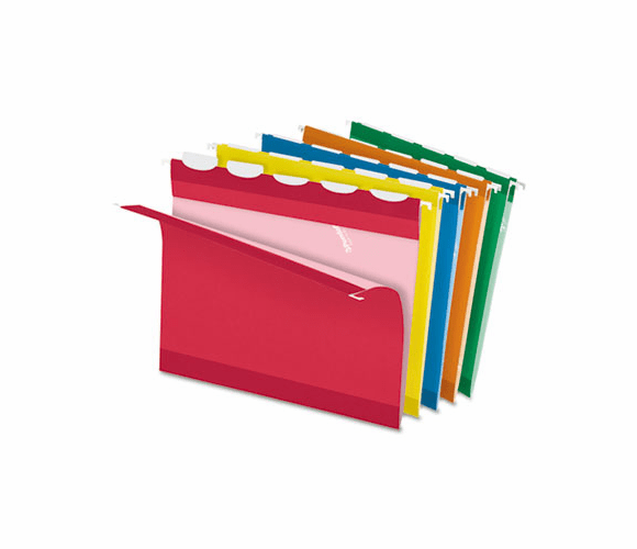 ESS42592 Ready-Tab Lift Tab Reinforced Hanging Folders, 1/5 Tab, Letter, Asst, 25/Box By ESSELTE PENDAFLEX CORP.